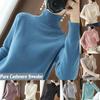 Womens Pure Wool Cashmere Sweater High Neck Turtleneck Pullover Knitted Jumper Ladies Autumn Winter Pull Femme