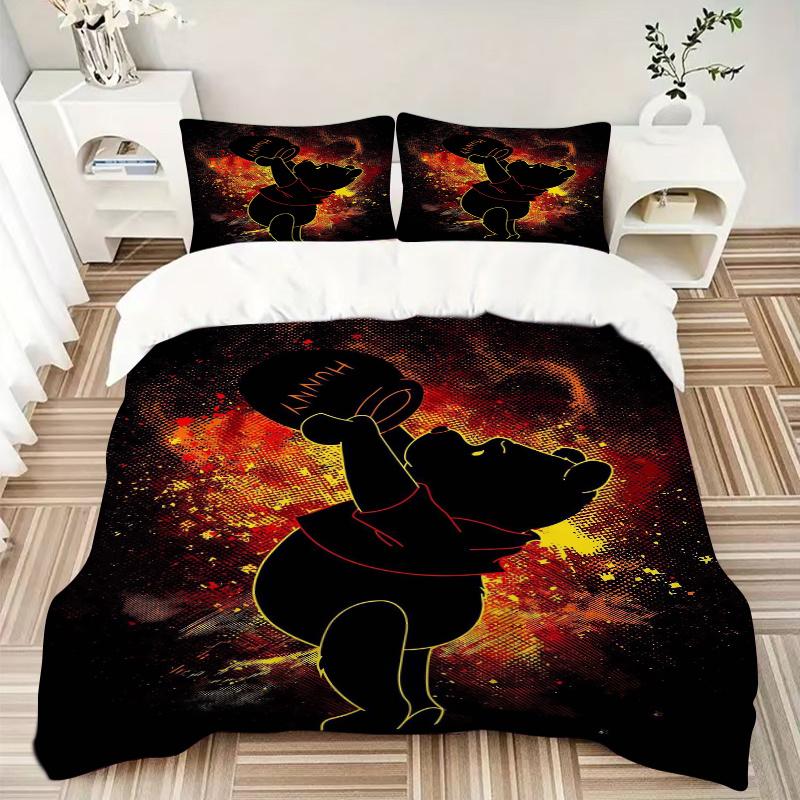 3pcs Winnie the Pooh Hug Me Printed Bedding Set, Soft and Comfortable Quilt Cover for Bedroom S100