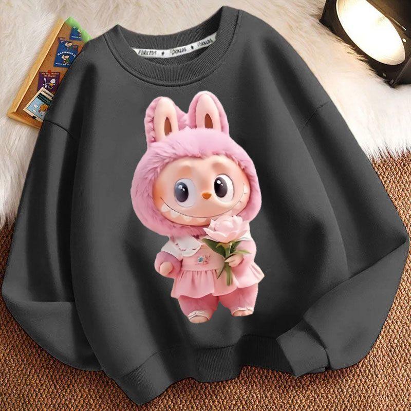 Kinder Mode Kapuzenpullover, Rundhals Langarm Locker geschnittene Jacken für Jungen und Mädchen im Frühling und Herbst