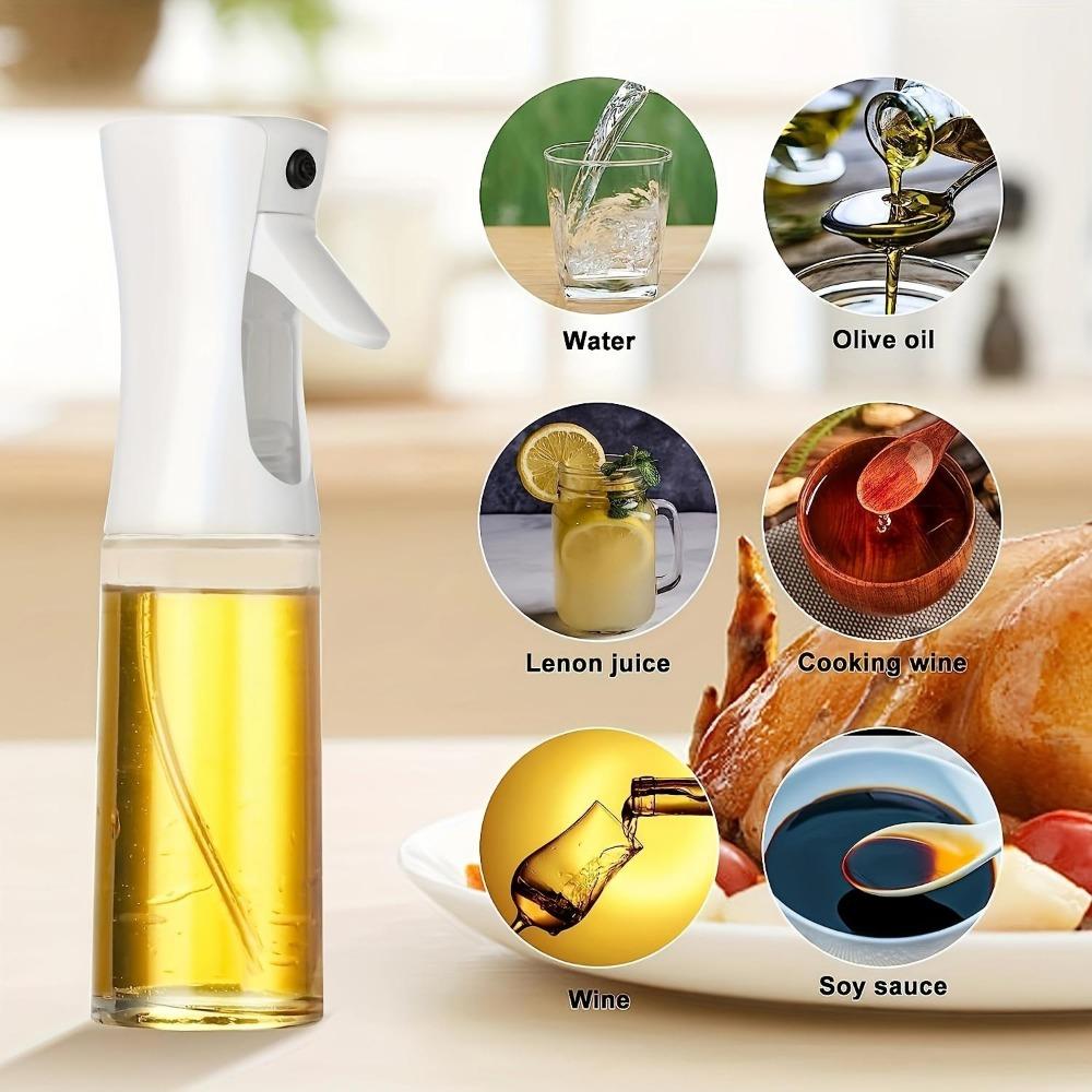 Oil Spray Bottle, 300ml Vinegar Spray Dispenser, Dressing Spray, Grilling, Olive Oil, PET Material, for Kitchen