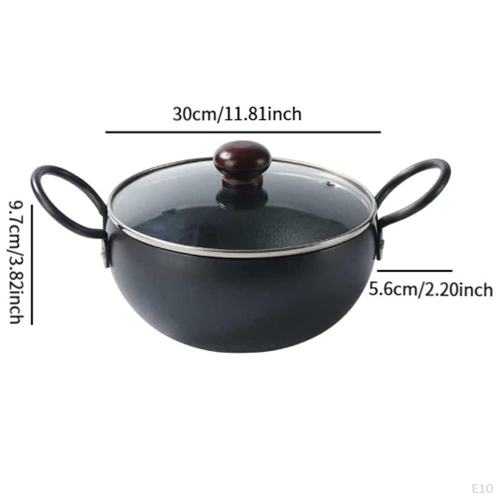 Iron Cooking Pot with Glass Lid for Soup And Noodles In Kitchen