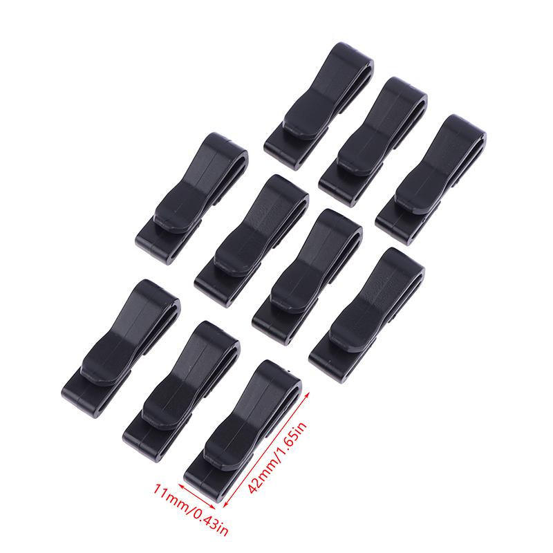 10Pcs/Pack Quick Slip Keeper Buckle End Clip Slider Black For Camping Hiking Backpack Adjusting Strap Webbing 20-51Mm