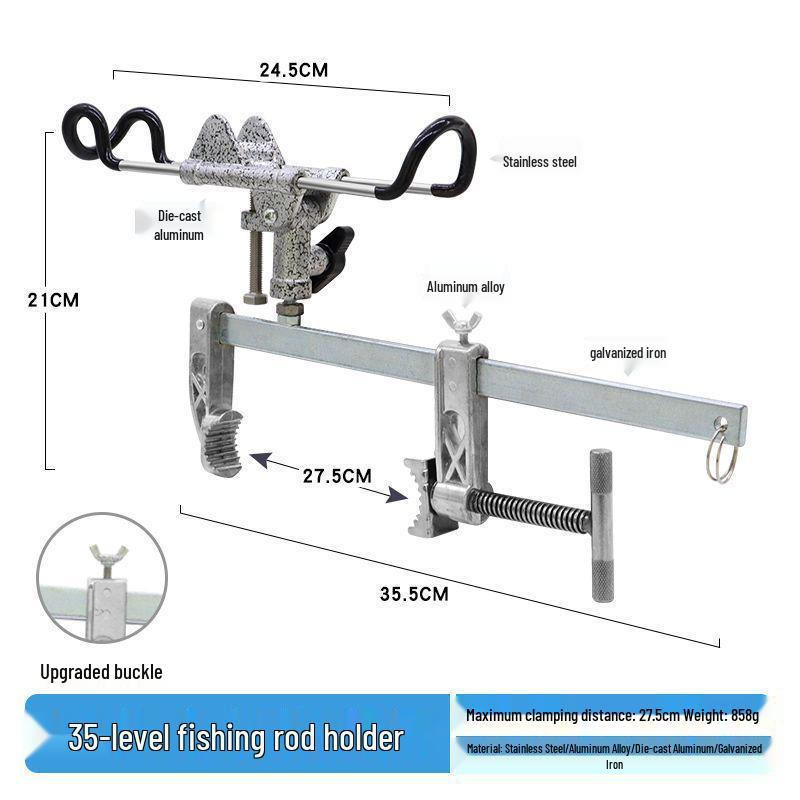 Multi-Functional Fishing Rod Holder for Ice, Boat, and Raft Fishing
