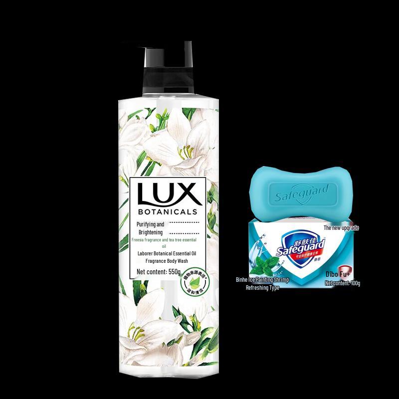 Lux Botanical Essential Oil Shower Gel with Freesia & Peppermint Soap Set