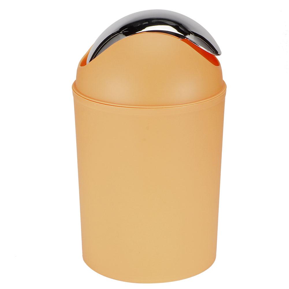 Mini Flip Lid Home Living Room Bedroom Desktop Bedside Plastic Trash Can Garbage BinOrange