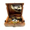 10.2 Cm Wooden Marine Master Box Nautical Sextant Ship's Instruments Directional Compass