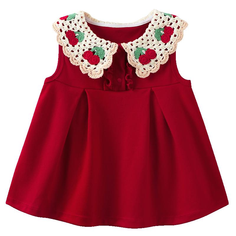 Youqi Girls  Red Cherry Princess Dress 100