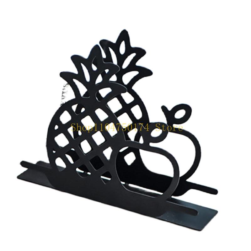 Space Efficient Foldable Metal Napkin Rack Black Cats Pineapple Theme Kitchens Counter Organizers For Home Office top sale