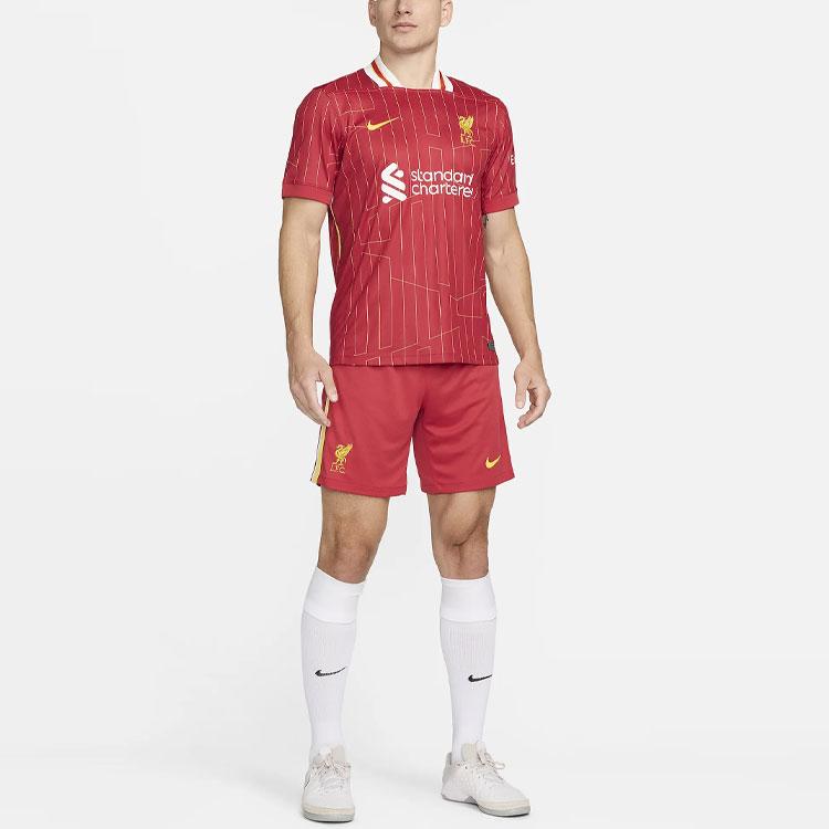 Nike SS24 Dri-FIT Series Liverpool Football Club 2024 Home Stadium Logo Embroidered Color-Block Comfortable Casual Knit Football Pants FN8863-687