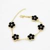 New Boho Sweet Five Leaves Flower Bracelets for Women Korean Charm Double Sided Metal Bracelet Wedding Party Luxury Jewelry Gift