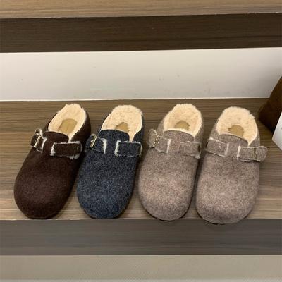 Inre höjdökning liten man fleece Birkenstock ulltofflor damskor 2025 höst/vinter en spark av Bokenstock enkelskor