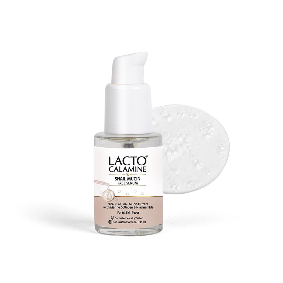 Lacto Calamine Snail Mucin Face Serum 30 ml Hydrating Skin Care Essence For Oily Skin Smooth Texture Glow Boost
