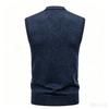 Men's Warm Knit Sweater Vest, Sleeveless Slim Fit for Fall and Winter Daily Wear