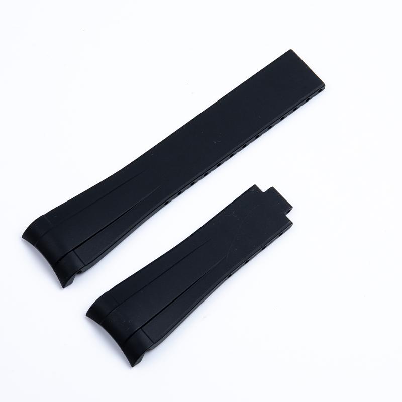 

21mm Curved End Croppable Soft Rubber Watch Band Accessories For Rolex Strap For Submariner Explorer 216570 With Fold Buckle 21mm Crown Buckle&Without Buckle