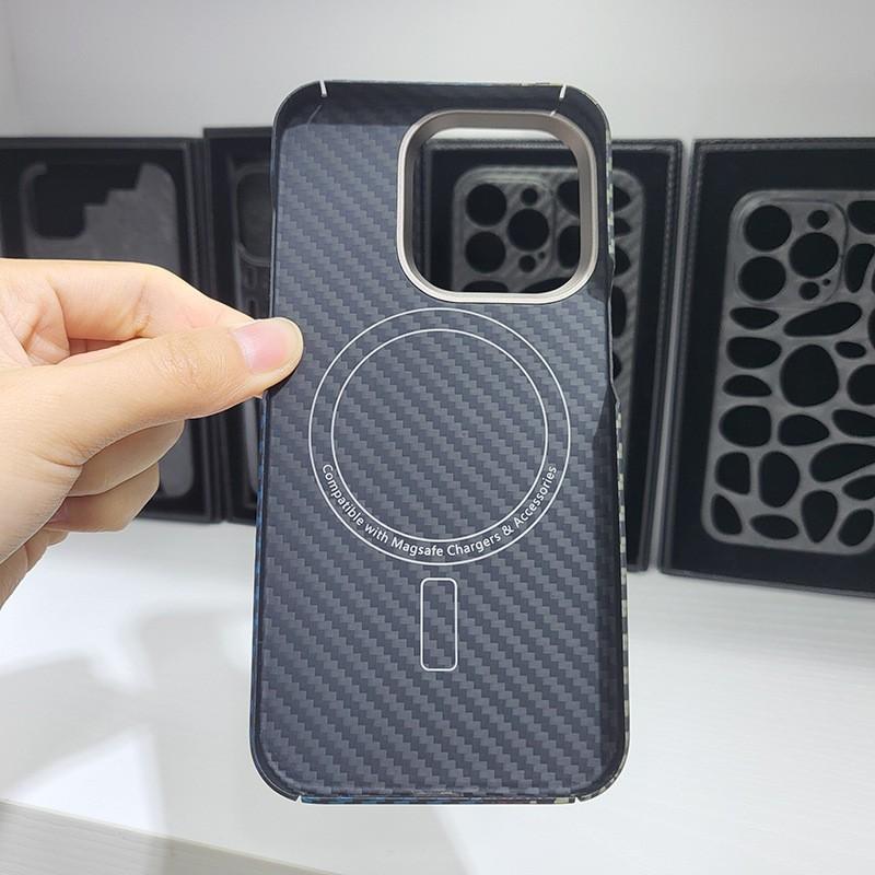 Magnetic Aramid Fiber Phone Case IPhone 16 Pro ProMax 15 14 13 Slim Shockproof