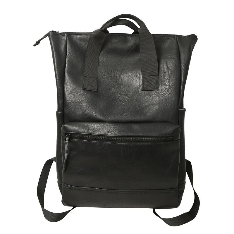 PU Backpack Men's Laptop Backpack Student Travel Commuter Bag