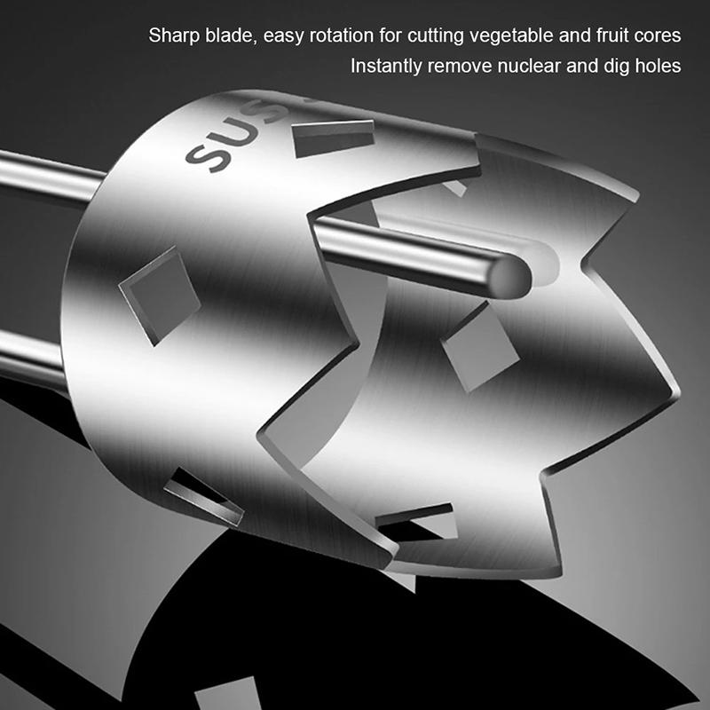 Stainless Steel Fruit Core Remover Apple Pear Bell Peppers Pitter Extractor Tool Versatile Vegetable Core Puller Kitchen Gadgets