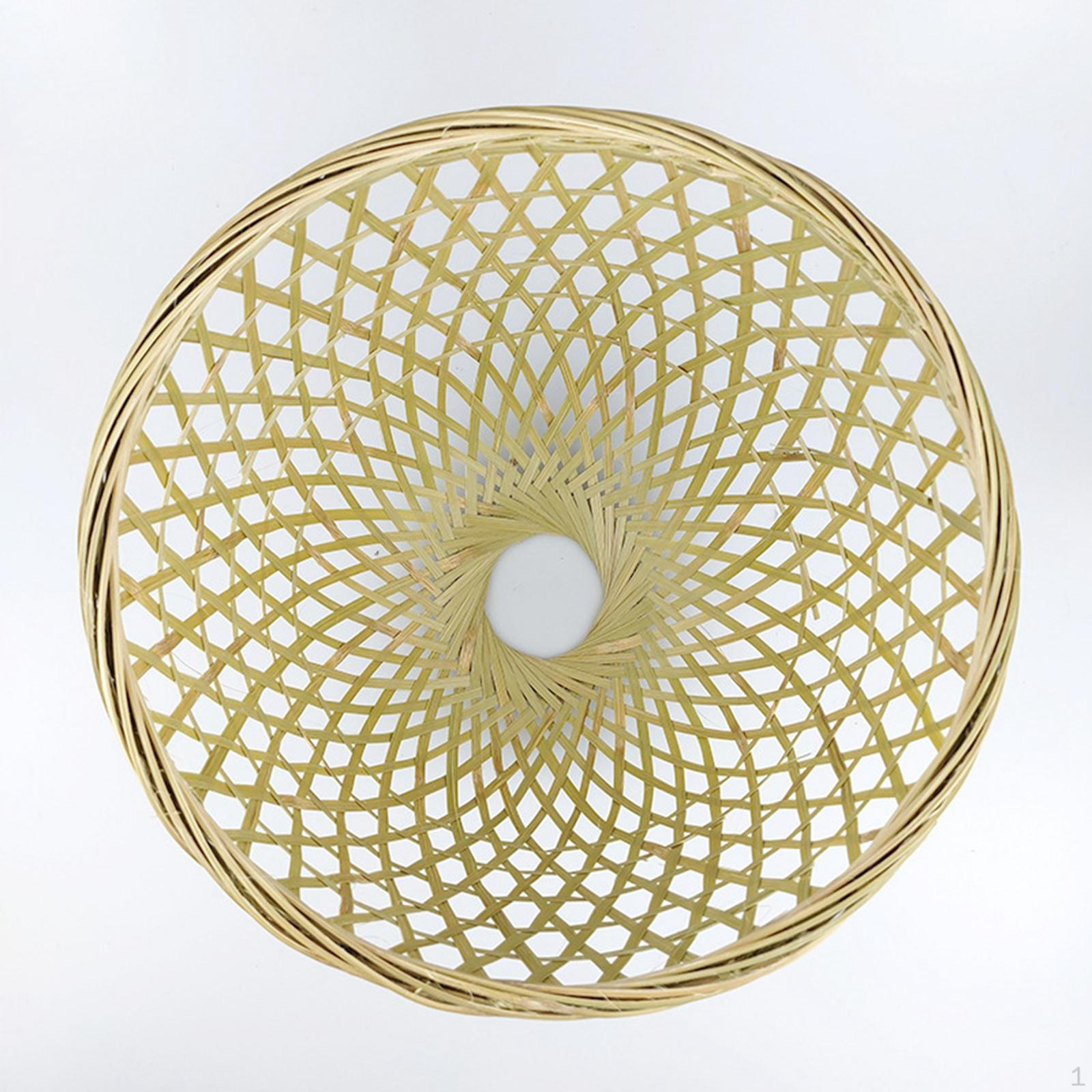 

Бамбуковый подвесной светильник ручной работы, абажур, стильная плетеная корзина круглой формы, винтажное украшение, прочный для