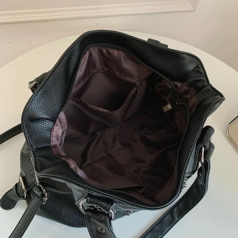 Shoulder Bag Women's 2 Large Capacity Commuter Crossbody Bag PU Portable Tote Bag