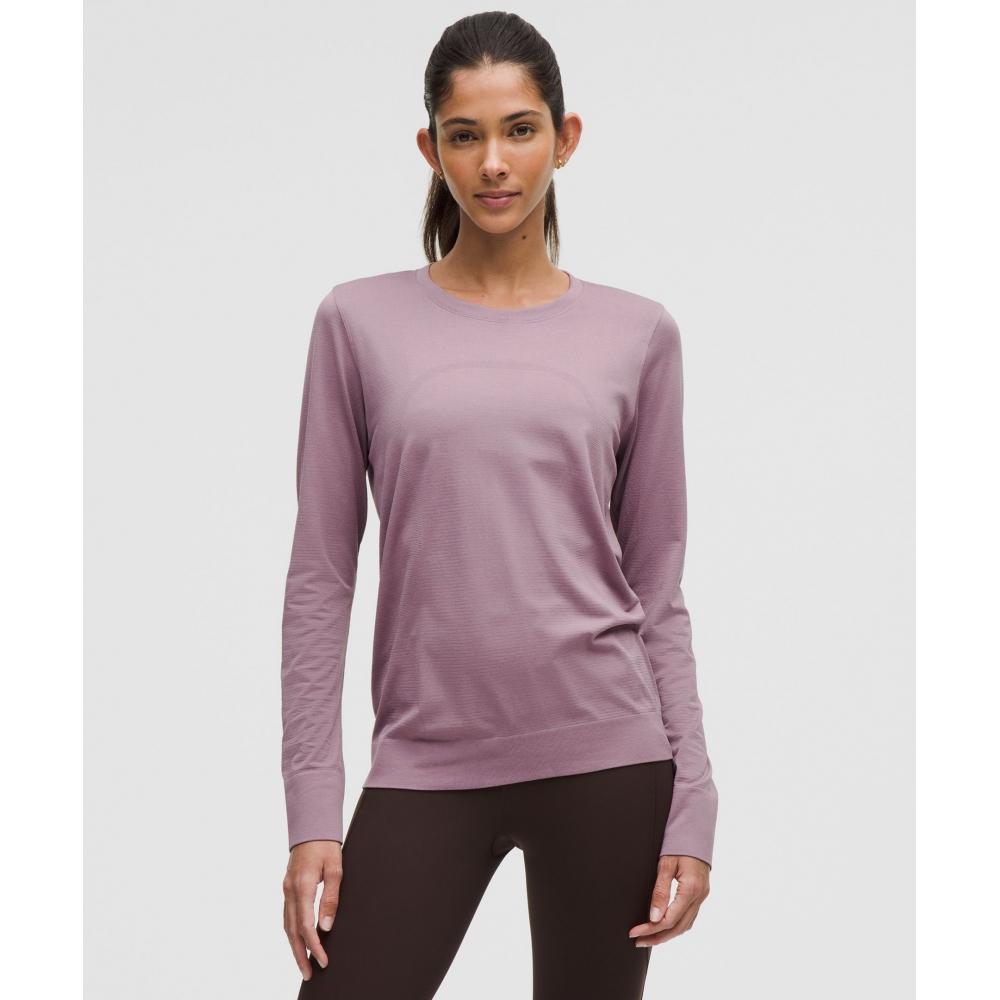 

Lululemon Swiftly Relaxed Long Sleeve Shirt Hip Length Lavender Lux Lavender Lux 8