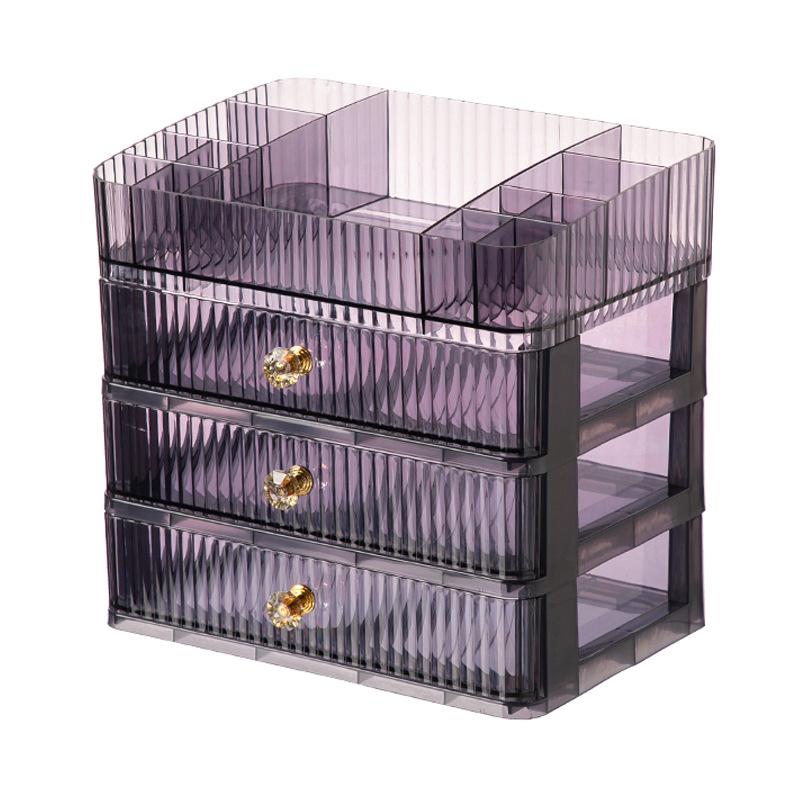 Clear Cosmetic Organizer: Drawer-Style Makeup Box for Desktop and Dorm Room