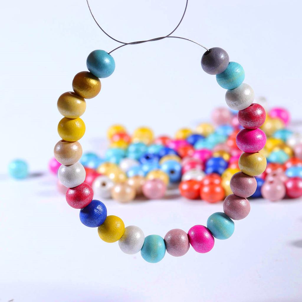100pcs/Lot 6 8MM Natural Round Wood Beads Multicolor Polished Wooden Bead for Jewelry Making DIY Necklace Bracelet Accessories
