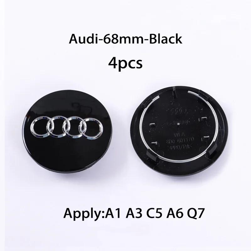 Hub Caps Hot For Audi 4pcs 60mm 61mm 68mm 69mm Audi Hub Caps Car Wheel Center Caps For Audi A1 A2 A3 A4 A5 A6 A7 A8 S3 S6 Q3