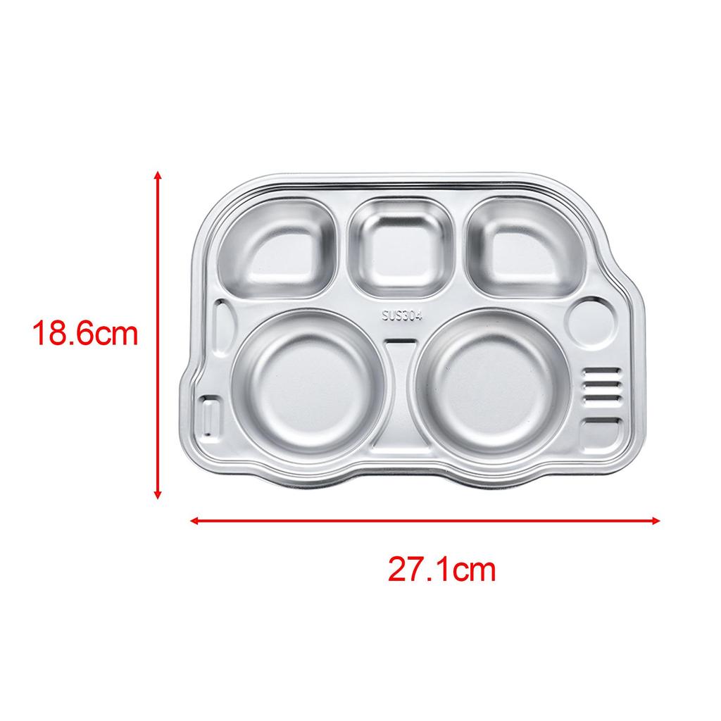 Divided Meal Tray Unbreakable Compartment Dinner Plate Compact Serving Platter for Boy Girls Outdoor Babies Camping Kids