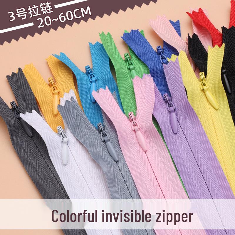 Color No. 3 Nylon Closed-End Zipper for Cushions, Pillows, and Dresses - Home Textiles & Clothing Accessories
