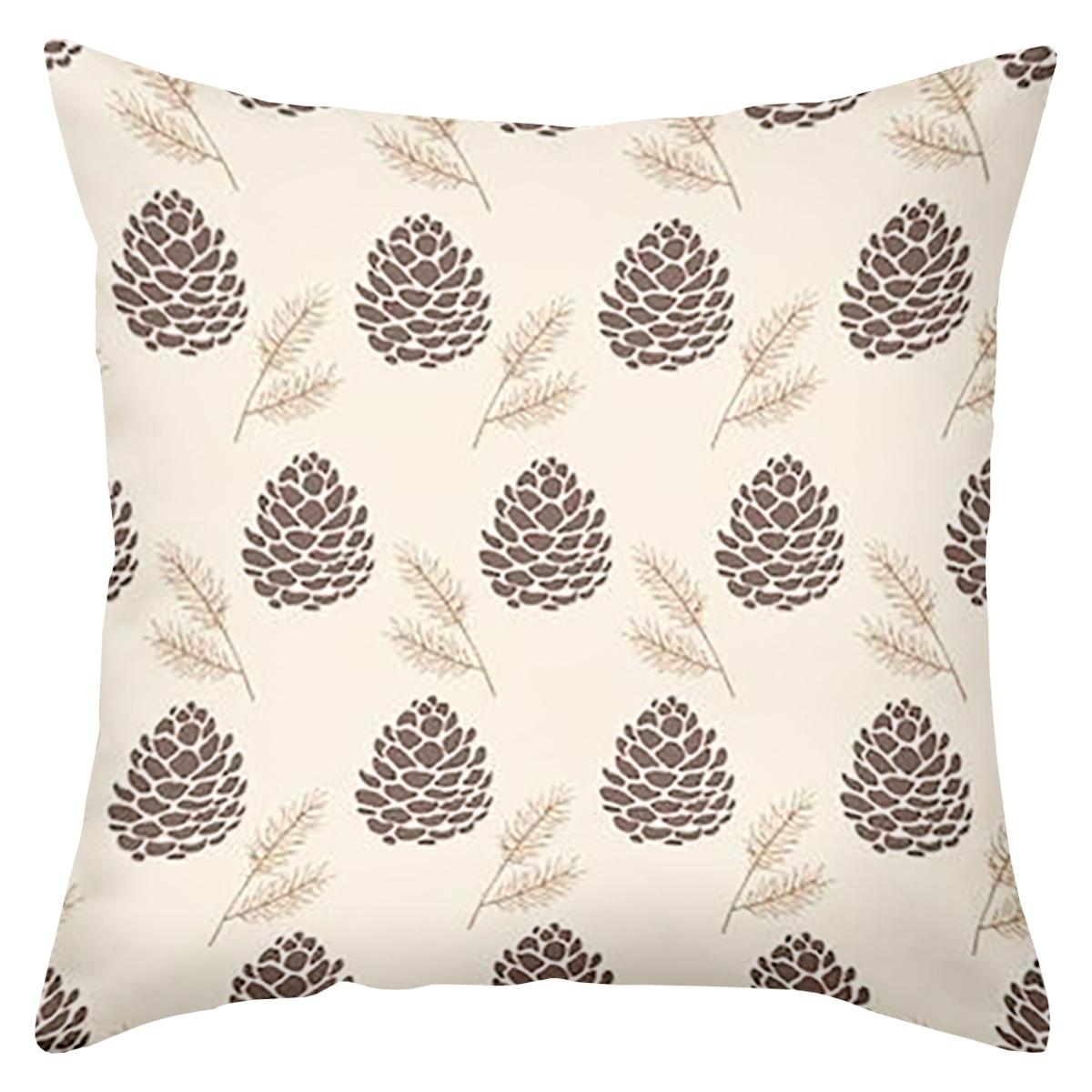 

Christmas Pinecone Pattern Throw Pillow Cushion Covers Polyester pillowcase, sofa decorative cushion cov Headboard Pillow 45x45cm