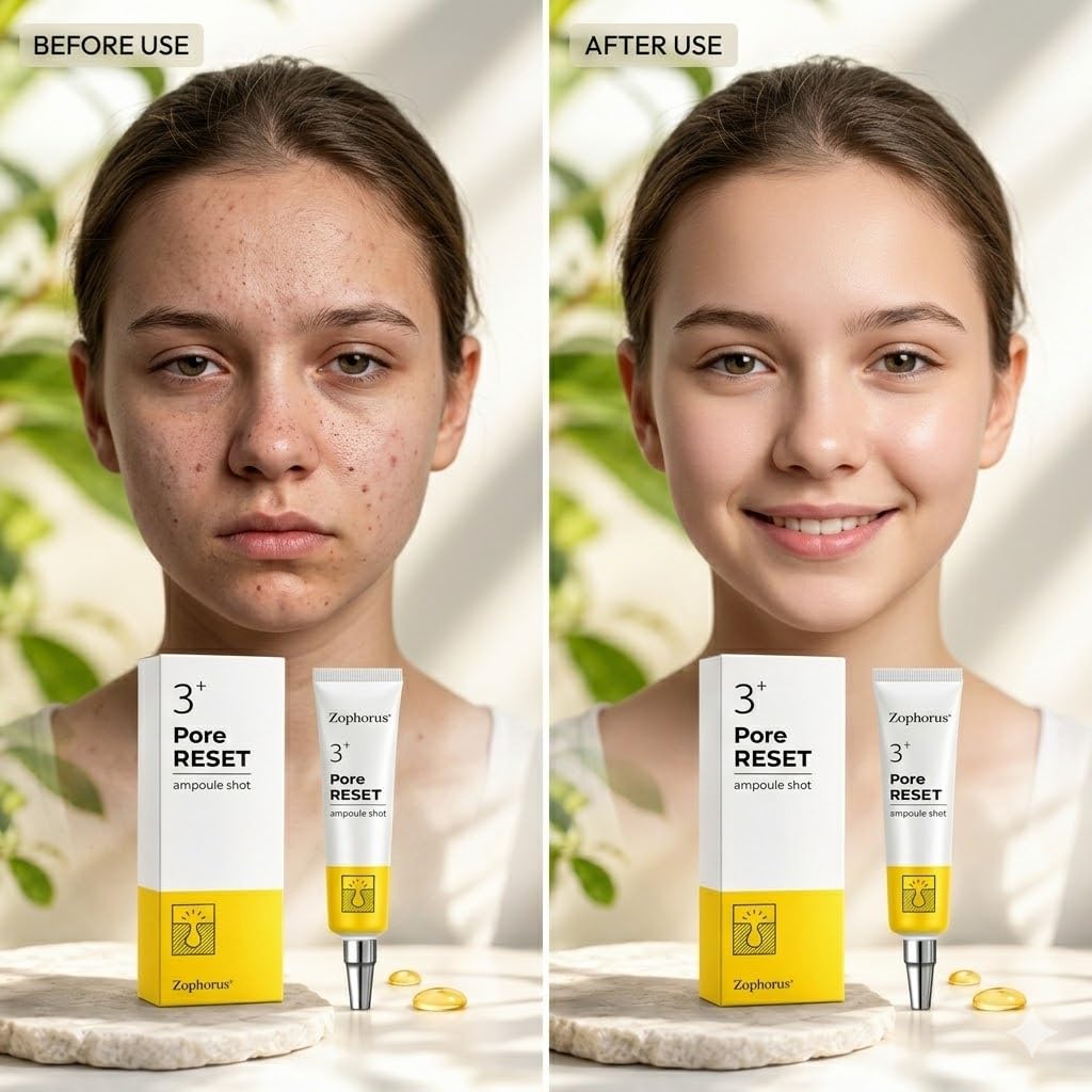 Pore Reset Ampoule Shot Serum for Deep Cleansing, Skin Tightening, Texture Smoothing & Sebum Control, 25ml