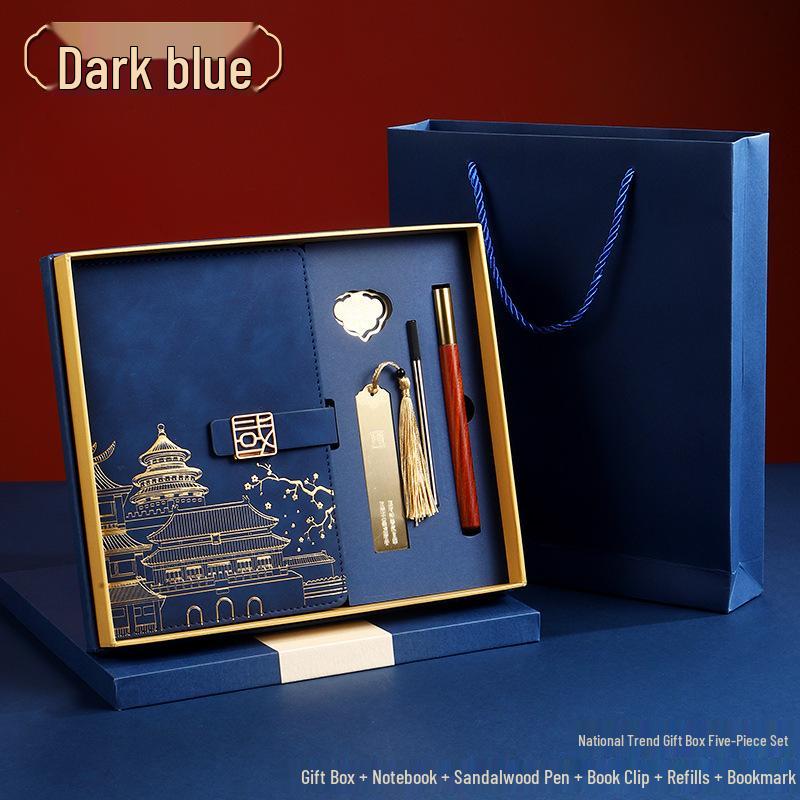 Chinese Style Custom Logo Notebook & Gift Box Set for Business and Cultural Events