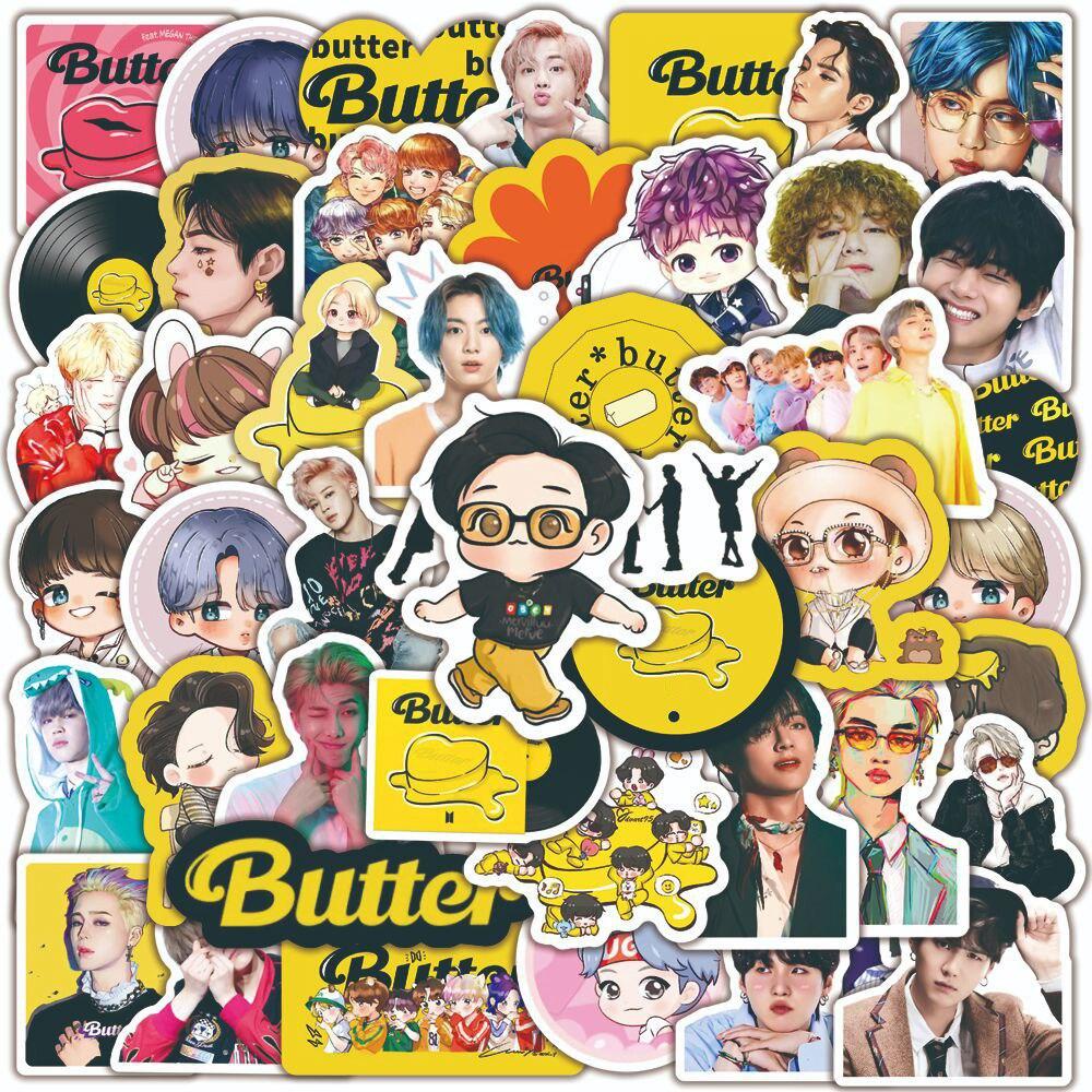 50pcs/ KPOP Bangtan Boys Butter Stickers New Album Cute Boys Photos ...