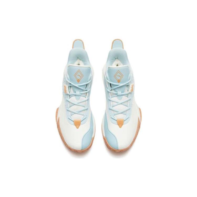 New Anta SpeedRider 2nd Generation Cushioning Anti Slip And Wear Resistant Mid Top Basketball Shoes Men's White Blue Pink 112241615-4