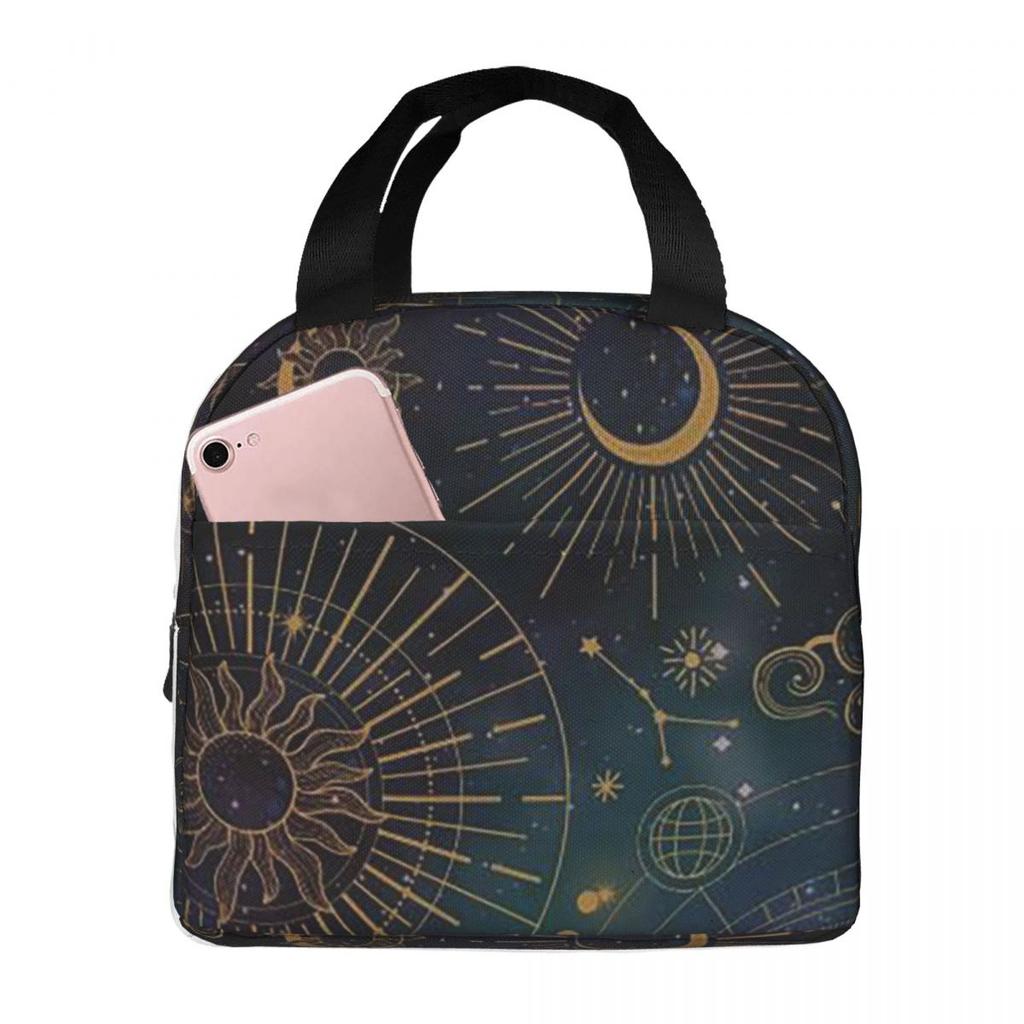 Moon Galaxy Pattern Insulated Lunch Bag for Women Children Portable Food Boxes Thermal Lunch Box Tote