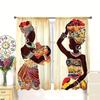2pcs- Bohemian-style women's pattern printed curtains   window decorations   home decorations   room decorations