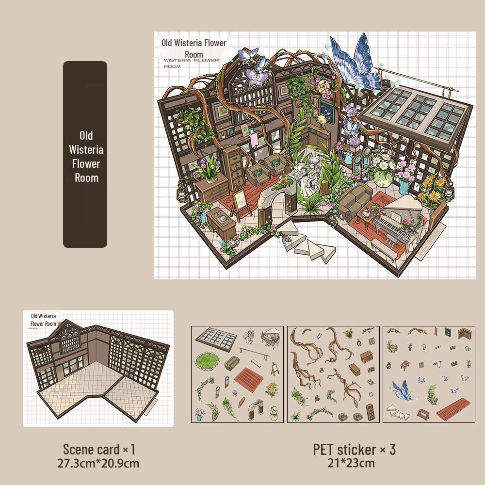 Micro Ink 3D Cartoon Decompression Stickers for DIY Miniature Scene Journals