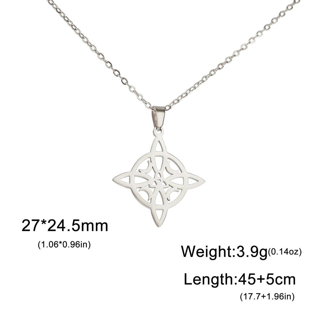 Vintage Witch Knot Necklace for Women Luck Pendant Irish Celtics Protection Amulet Stainless Steel Witchcraft Wicca Jewelry Gift