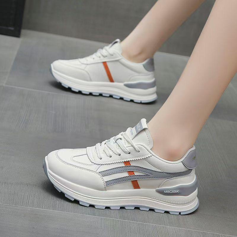 Platform-soled Casual Forrest Gump Shoes Women's 2025 New Spring Comfortable Height Increase Versatile White Shoes Lightweight Sports Running Shoes