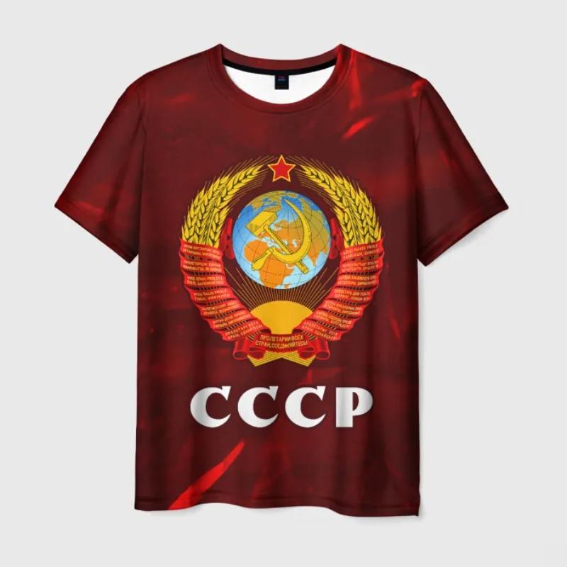 

СССР Советский Союз CCCP Узор 3D Принт Футболка Мужская Женская Летняя Футболка с Коротким Рукавом Оверсайз Футболки Харадзюку 6xl