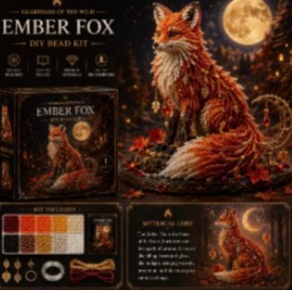 Kit de Manualidades de Cuentas de Zorro DIY para Adultos Principiantes Set de Cuentas de Animales Proyecto de Arte Creativo Hecho a Mano con Instrucciones Detalladas y Accesorios