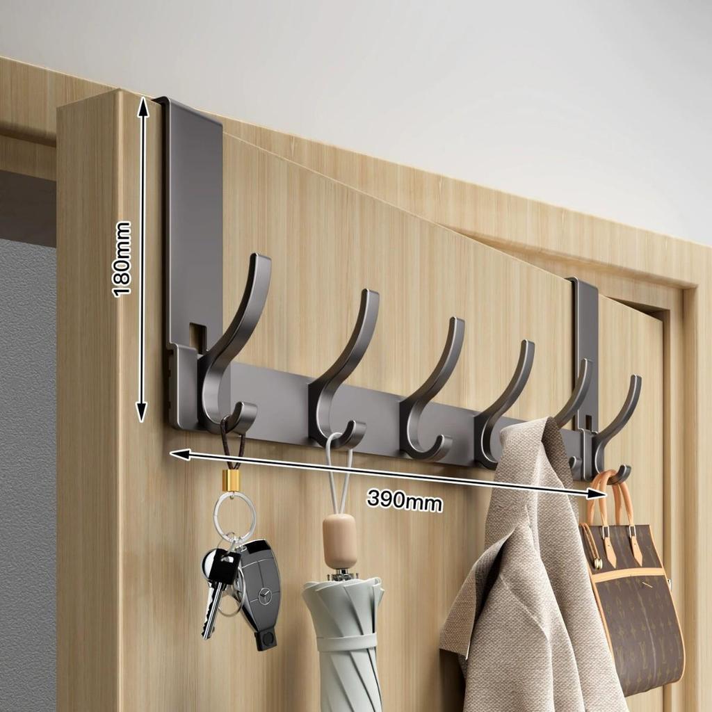 Über-Tür Ohne Bohren Mantel- und Hutablage mit Haken zur Schlafzimmeraufbewahrung