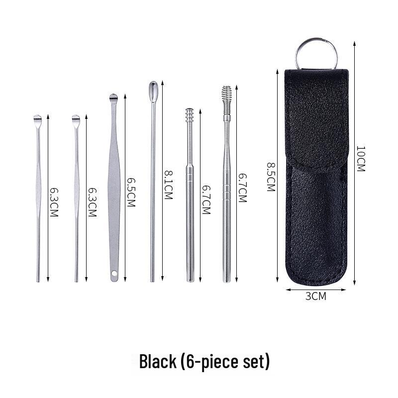 Stainless Steel Japanese Spiral Earwax Removal Tool Set for Adults
