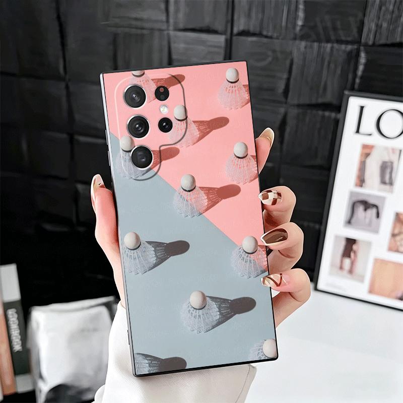 Badminton Sport Soft Phone Case for Samsung Galaxy S26 S25 Edge S24 Ultra S23 Plus S22 S21 FE S20 Black Cover Back Shell