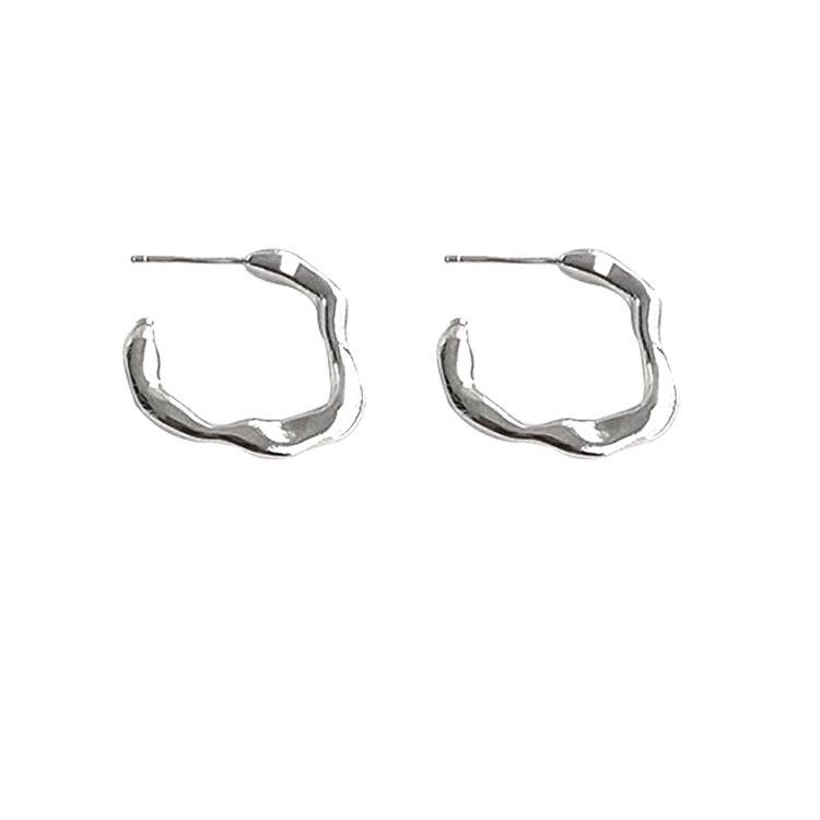 2025 Korean S925 Silver Needle Minimalist Circle Earrings for Women - Simple, Elegant, Cold Style.