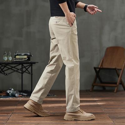 Spring/Summer New Men'S Light Luxury Quality Pure Cotton Casual Business Loose Straight Pants Trendy Fashion Pants