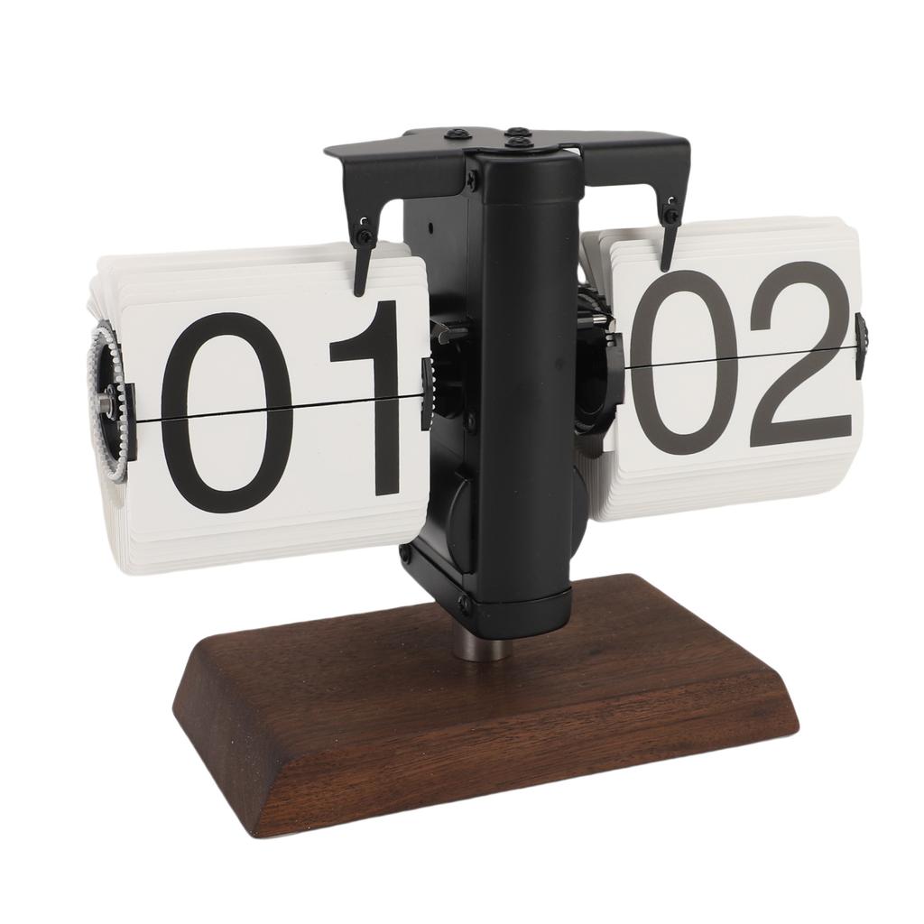 Ceas de Birou cu Clapete Retro Numere Mari Mecanic Automatic Ceas cu Clapete pentru Camera de Zi Birou Acasă