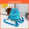 Strawberry Plush Bear Bucket Bag Kids With Net Pocket Cartoon Shoulder Bag