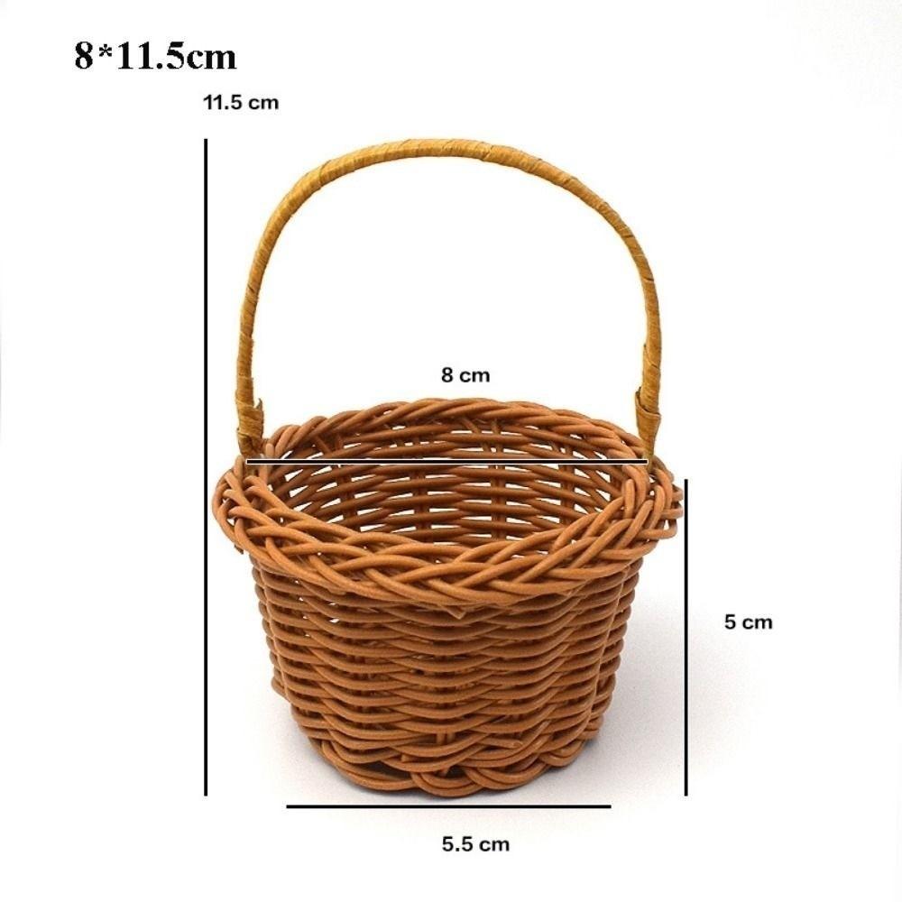 with Handle Imitation Rattan Handhold Household Braid Storage Baskets Living Room Decoration