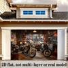 2D Vintage Motorrad Werkstatt Kulisse Banner - Biker Party Foto Hintergrund